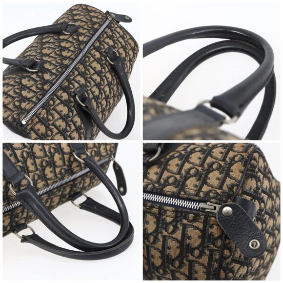 Christian Dior Trotter Canvas Boston Bag Navy Silver Auth 148951 - Picture 16 of 16